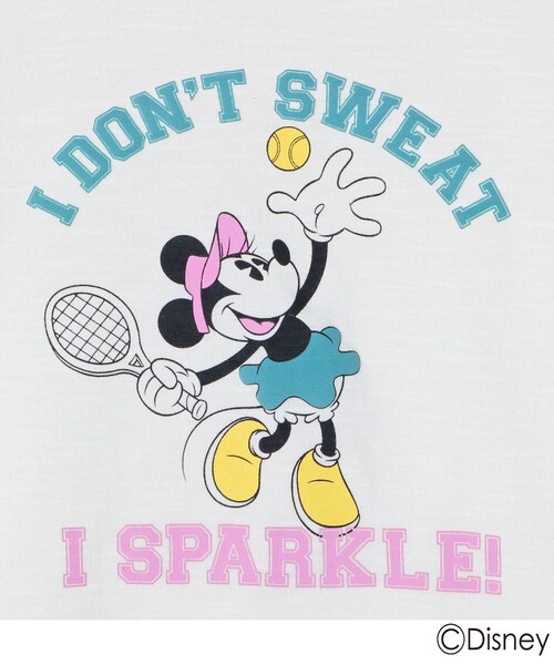 セール スリットtシャツ Tシャツ カットソー Disney ディズニー のファッション Disney ディズニー ミニーマウス デザイン