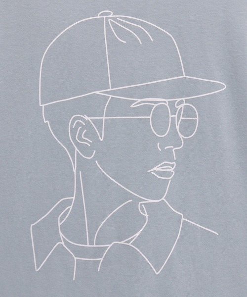 kutir（クティール）の「袖プリントストリートロンT（Tシャツ/カットソー・メンズ・ライトブルー/グレイッシュベージュ/グリーン・LARGE/MEDIUM）」の5枚目の写真