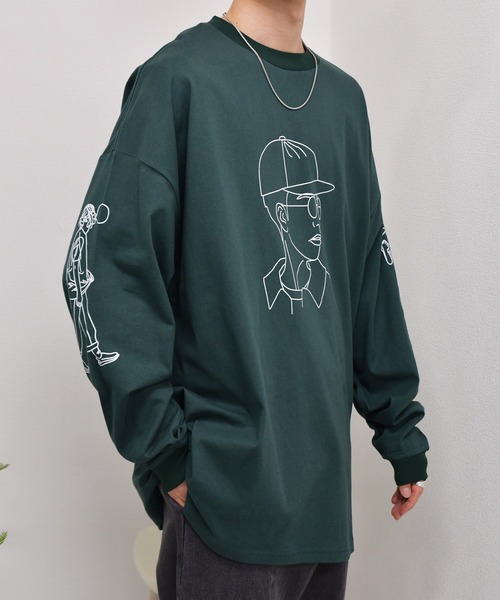 kutir（クティール）の「袖プリントストリートロンT（Tシャツ/カットソー・メンズ・ライトブルー/グレイッシュベージュ/グリーン・LARGE/MEDIUM）」の20枚目の写真