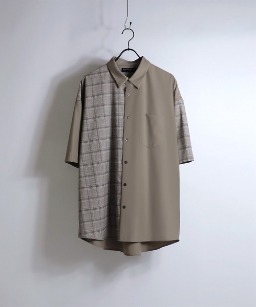 Confirm(コンファーム)の「イージーケア ビッグシルエット 襟配色 クレリック半袖シャツ【Confirm】(シャツ/ブラウス・メンズ・ブラック/ベージュ/ブラウン/グレー/ブラック系その他/ベージュ系その他/ベージュ系その他2/ブルー/ミント/サックスブルー/ホワイト/キャメル/グリーン/ホワイト系その他/ライトグレー/グレイッシュベージュ/ホワイト×ブラウン/ライトグリーン/ブラック系/ライトベージュ/ブラック系その他2・FREE/L/M)」の13枚目の写真