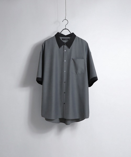 Confirm(コンファーム)の「イージーケア ビッグシルエット 襟配色 クレリック半袖シャツ【Confirm】(シャツ/ブラウス・メンズ・ブラック/ベージュ/ブラウン/グレー/ブラック系その他/ベージュ系その他/ベージュ系その他2/ブルー/ミント/サックスブルー/ホワイト/キャメル/グリーン/ホワイト系その他/ライトグレー/グレイッシュベージュ/ホワイト×ブラウン/ライトグリーン/ブラック系/ライトベージュ/ブラック系その他2・FREE/L/M)」の10枚目の写真