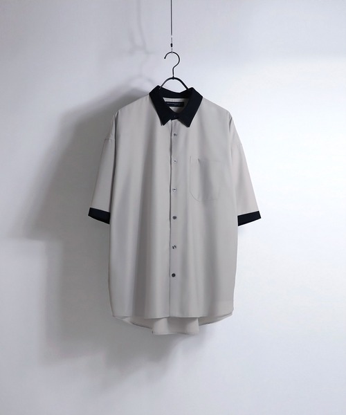 Confirm(コンファーム)の「イージーケア ビッグシルエット 襟配色 クレリック半袖シャツ【Confirm】(シャツ/ブラウス・メンズ・ブラック/ベージュ/ブラウン/グレー/ブラック系その他/ベージュ系その他/ベージュ系その他2/ブルー/ミント/サックスブルー/ホワイト/キャメル/グリーン/ホワイト系その他/ライトグレー/グレイッシュベージュ/ホワイト×ブラウン/ライトグリーン/ブラック系/ライトベージュ/ブラック系その他2・FREE/L/M)」の15枚目の写真