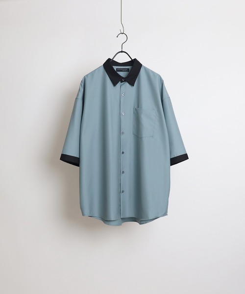 Confirm(コンファーム)の「イージーケア ビッグシルエット 襟配色 クレリック半袖シャツ【Confirm】(シャツ/ブラウス・メンズ・ブラック/ベージュ/ブラウン/グレー/ブラック系その他/ベージュ系その他/ベージュ系その他2/ブルー/ミント/サックスブルー/ホワイト/キャメル/グリーン/ホワイト系その他/ライトグレー/グレイッシュベージュ/ホワイト×ブラウン/ライトグリーン/ブラック系/ライトベージュ/ブラック系その他2・FREE/L/M)」の18枚目の写真