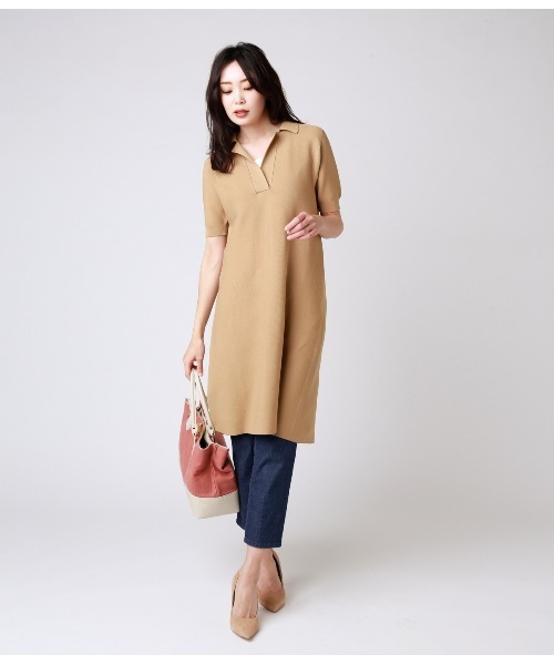 NEWYORKER（ニューヨーカー）の「【ホールガーメント】おとなニットポロワンピース（ワンピース・レディース・ベージュ/ブラック/カーキ・M/L）」の16枚目の写真
