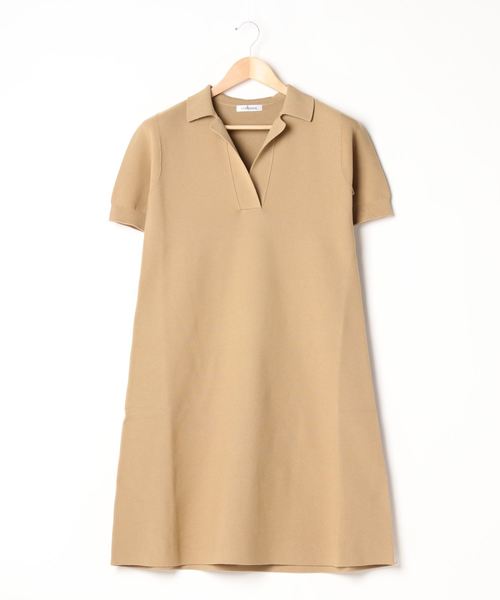 NEWYORKER（ニューヨーカー）の「【ホールガーメント】おとなニットポロワンピース（ワンピース・レディース・ベージュ/ブラック/カーキ・M/L）」の6枚目の写真
