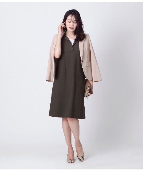 NEWYORKER（ニューヨーカー）の「【ホールガーメント】おとなニットポロワンピース（ワンピース・レディース・ベージュ/ブラック/カーキ・M/L）」の21枚目の写真