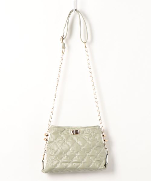 STYLEBLOCK（スタイルブロック）の「エンボスキルティング加工チェーンショルダーバッグ（ショルダーバッグ・レディース・グリーン/ホワイト/ブラック・FREE）」の11枚目の写真
