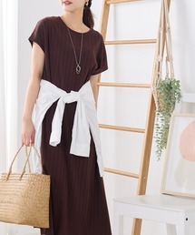 汗じみ防止 リブワンピース