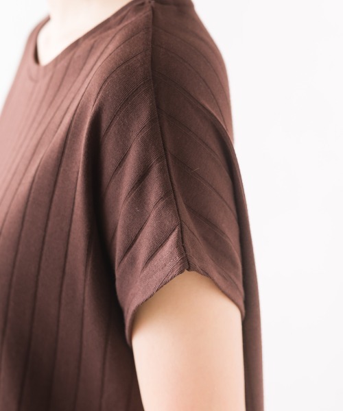 OMNES Another Edition（オムネス アナザーエディション）の「汗じみ防止 リブワンピース（ワンピース・レディース・ネイビー/ダークブラウン/ブラック・FREE）」の7枚目の写真