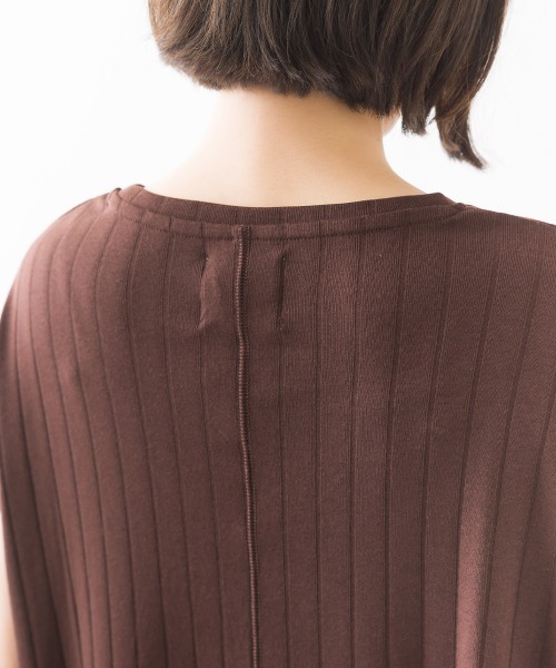 OMNES Another Edition（オムネス アナザーエディション）の「汗じみ防止 リブワンピース（ワンピース・レディース・ネイビー/ダークブラウン/ブラック・FREE）」の4枚目の写真