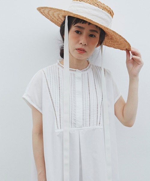 Libra Cue(リブラ キュー)の「Libra ピンタックレースワンピース(ワンピース・レディース・ホワイト/ブラック・FREE)」の9枚目の写真