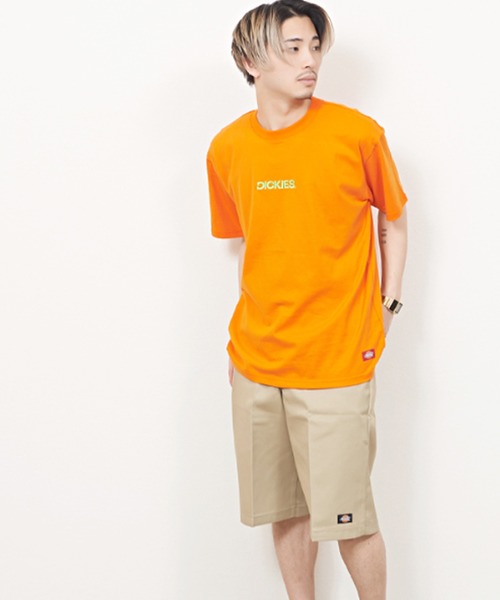 Dickies(ディッキーズ)の「【Dickies】ロゴ刺繍入り 半袖Tシャツ / ディッキーズ(Tシャツ/カットソー・レディース・ホワイト/ブルー/ブラック/オレンジ・L/LL/M/S)」の4枚目の写真