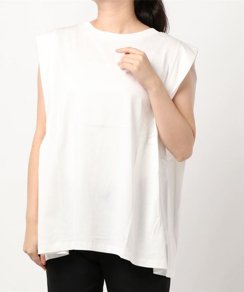 LOWRYS FARM（ローリーズファーム）の「タックノースリーブ　893382（Tシャツ/カットソー・レディース・ホワイト/ブラック/パープル・FREE）」の6枚目の写真