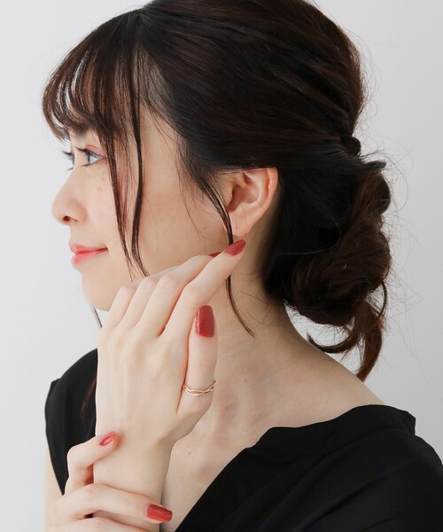 COCOSHNIK(ココシュニック)の「K10つぶし丸線三つ編み リング(16号)(リング・レディース・ホワイト系その他7・16号)」の3枚目の写真