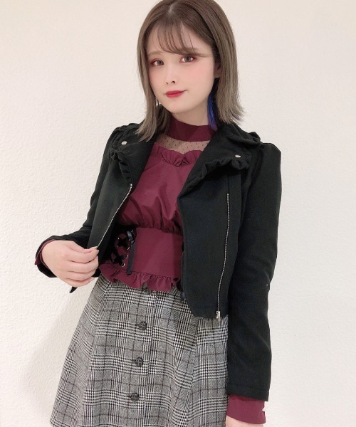 Ank Rouge ライダースジャケット 合皮ライダース - Ank Rouge(アンクルージュ)のジャケット