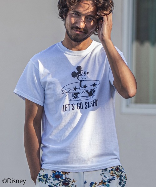felkod(フィルコッド)の「mt6973-LETS GO SURFIN Mickey Print Tee Tシャツ(Tシャツ/カットソー・メンズ・ホワイト/ブラック/ミント・L/M/S)」の10枚目の写真