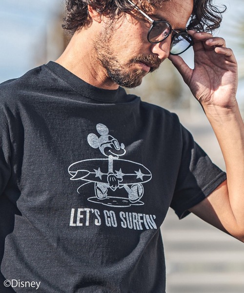 felkod(フィルコッド)の「mt6973-LETS GO SURFIN Mickey Print Tee Tシャツ(Tシャツ/カットソー・メンズ・ホワイト/ブラック/ミント・L/M/S)」の12枚目の写真