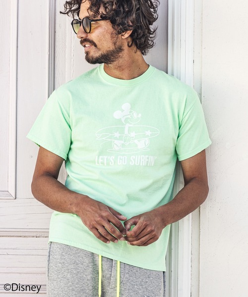 felkod(フィルコッド)の「mt6973-LETS GO SURFIN Mickey Print Tee Tシャツ(Tシャツ/カットソー・メンズ・ホワイト/ブラック/ミント・L/M/S)」の22枚目の写真