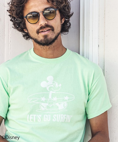 felkod(フィルコッド)の「mt6973-LETS GO SURFIN Mickey Print Tee Tシャツ(Tシャツ/カットソー・メンズ・ホワイト/ブラック/ミント・L/M/S)」の9枚目の写真