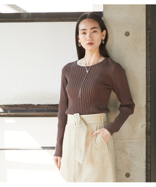 セール ランダムリブクルーネックニット ニット セーター Crie Conforto クリーコンフォルト のファッション通販 Zozotown