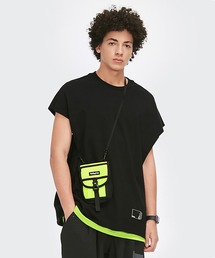 me+em select | ブラックタグカットオフオーバーノースリーブTシャツ【メンズ】(Tシャツ/カットソー)
