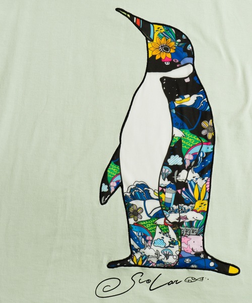 新品SUKALAスカーラS.K.A.L.A. 水色 クロップドTシャツMサイズ ScoLar(スカラー)の「ペンギンアップリケ6分袖BIG Tシャツ(T