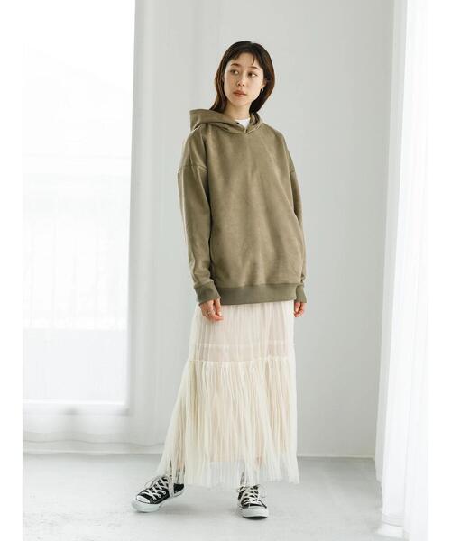 koe(コエ)の「チュールティアードスカート*(スカート・レディース・ライトベージュ/グレー・FREE)」の6枚目の写真