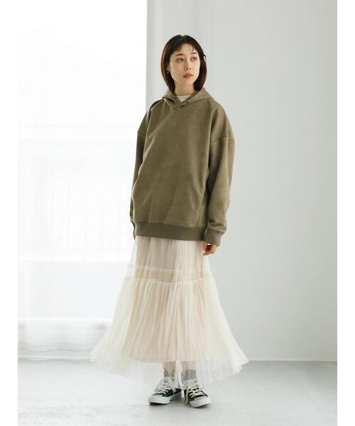 koe(コエ)の「チュールティアードスカート*(スカート・レディース・ライトベージュ/グレー・FREE)」の7枚目の写真