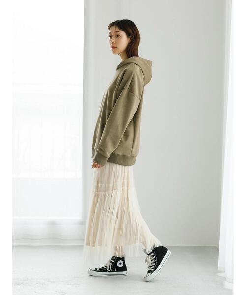 koe(コエ)の「チュールティアードスカート*(スカート・レディース・ライトベージュ/グレー・FREE)」の8枚目の写真