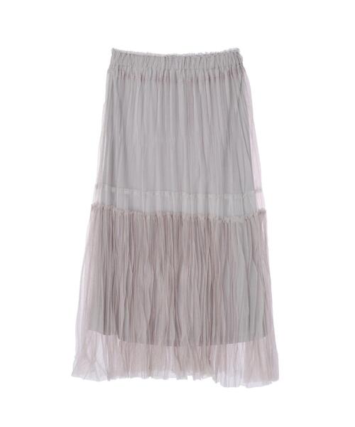 koe(コエ)の「チュールティアードスカート*(スカート・レディース・ライトベージュ/グレー・FREE)」の13枚目の写真