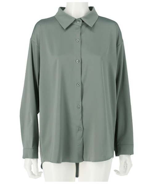 ANAP(アナップ)の「サテンオーバーサイズシャツ(シャツ/ブラウス・レディース・ライトブルー/グレイッシュベージュ/ベージュ・FREE)」の16枚目の写真