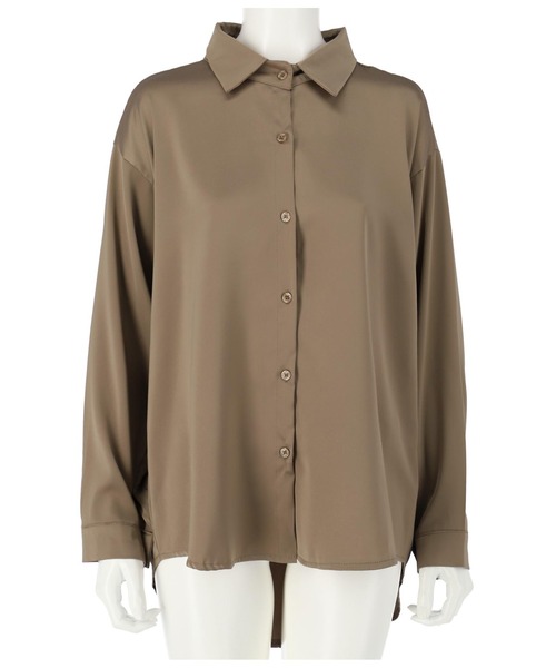 ANAP(アナップ)の「サテンオーバーサイズシャツ(シャツ/ブラウス・レディース・ライトブルー/グレイッシュベージュ/ベージュ・FREE)」の15枚目の写真