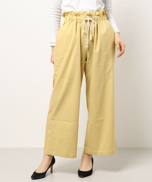 KOBE LETTUCE（コウベレタス）の「ロープ紐ウエストギャザーワイドパンツ（その他パンツ・レディース・イエロー/ライトグリーン/ベージュ・FREE）」の14枚目の写真