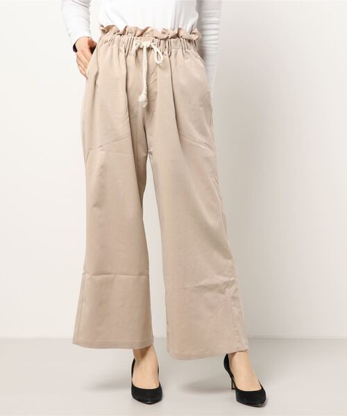 KOBE LETTUCE（コウベレタス）の「ロープ紐ウエストギャザーワイドパンツ（その他パンツ・レディース・イエロー/ライトグリーン/ベージュ・FREE）」の7枚目の写真