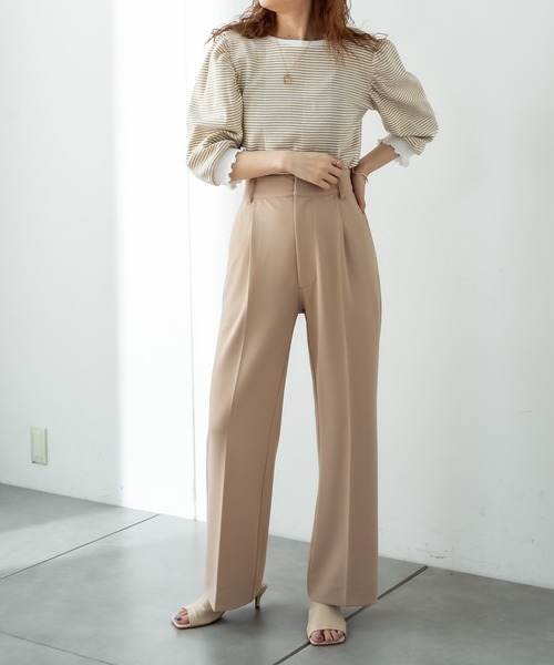 mystic（ミスティック）の「ストレッチセンタープレスパンツ（その他パンツ・レディース・ブラック/ベージュ/ピンク/ブルー/アイボリー・1/2）」の3枚目の写真