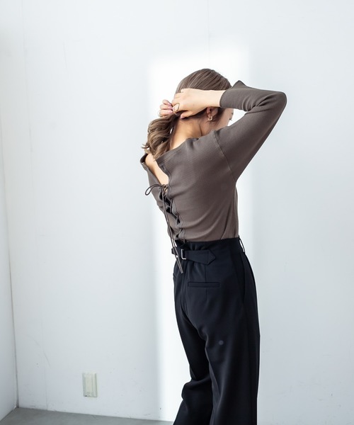 mystic（ミスティック）の「ストレッチセンタープレスパンツ（その他パンツ・レディース・ブラック/ベージュ/ピンク/ブルー/アイボリー・1/2）」の22枚目の写真