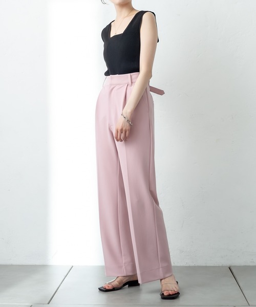 mystic（ミスティック）の「ストレッチセンタープレスパンツ（その他パンツ・レディース・ブラック/ベージュ/ピンク/ブルー/アイボリー・1/2）」の6枚目の写真