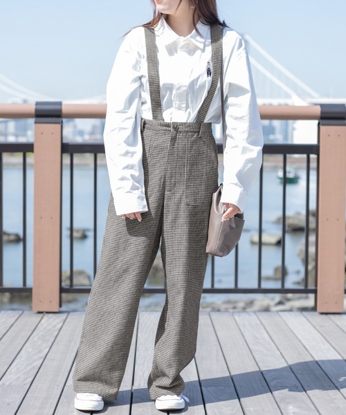 PairPair（ペアペア）の「サス付きチェックワイドパンツ/サスペンダー付き(ユニセックス)（その他パンツ・レディース・ベージュ/ブラウン・LARGE/MEDIUM）」の11枚目の写真