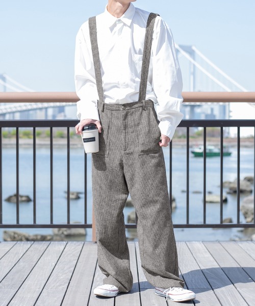 PairPair（ペアペア）の「サス付きチェックワイドパンツ/サスペンダー付き(ユニセックス)（その他パンツ・レディース・ベージュ/ブラウン・LARGE/MEDIUM）」の13枚目の写真
