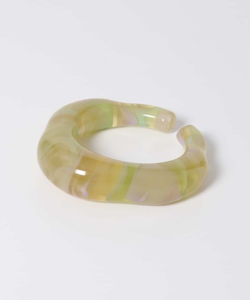 KBF（ケイビーエフ）の「CASSELINI　アクリルマーブルバングル∴（ブレスレット・レディース・ブラウン/ピンク/グリーン・ONE）」の2枚目の写真