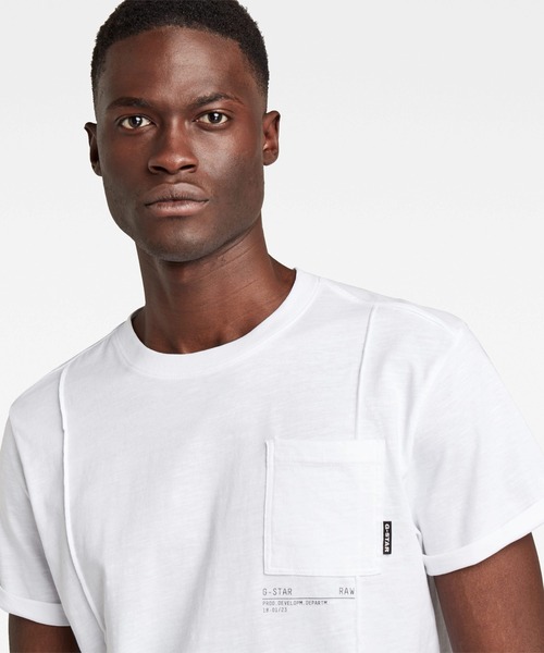 G-STAR（ジースター）の「LASH POCKET BACK GRAPHIC T-SHIRT（Tシャツ/カットソー・メンズ・ホワイト・XX-SMALL/SMALL/X-SMALL/MEDIUM）」の4枚目の写真