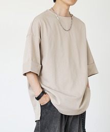【MinoriTY】長袖or半袖ヘビーウエイトコットンボートネックTシャツ ロンT 半袖Tシャツ メンズ オーバーサイズ ビッグシルエット 無地 春服 夏服
