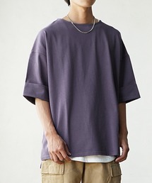 【MinoriTY】長袖or半袖ヘビーウエイトコットンボートネックTシャツ ロンT 半袖Tシャツ メンズ オーバーサイズ ビッグシルエット 無地 春服 夏服