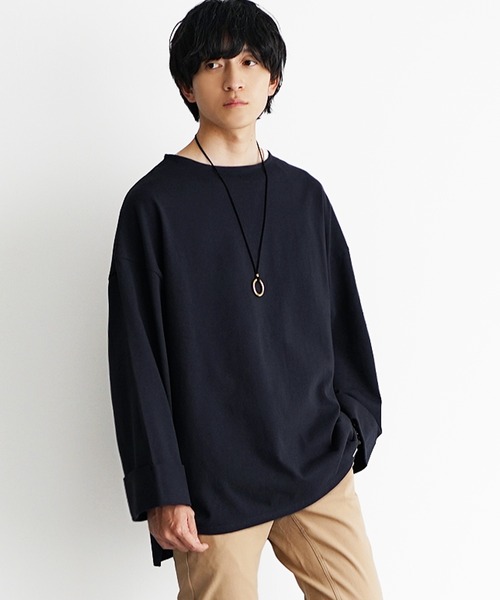 MinoriTY】長袖or半袖ヘビーウエイトコットンボートネックTシャツ ロン