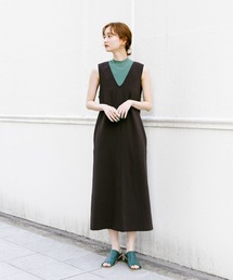 SENSE OF PLACE by URBAN RESEARCH | Vネックカットジャンパースカート(ワンピース)