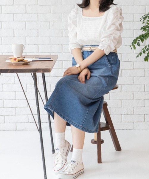 Mysa&Liina（ミーサリーナ）の「スクエアネックジャガードトップス（Tシャツ/カットソー・レディース・アイボリー/オフホワイト/ブラック・M）」の16枚目の写真