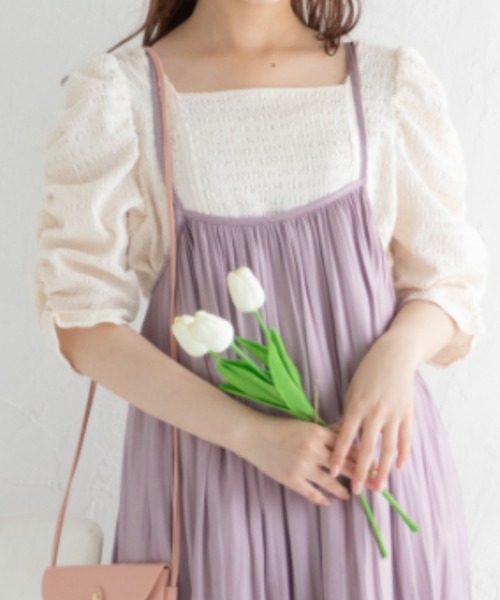 Mysa&Liina（ミーサリーナ）の「スクエアネックジャガードトップス（Tシャツ/カットソー・レディース・アイボリー/オフホワイト/ブラック・M）」の12枚目の写真