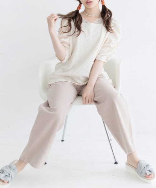 Mysa&Liina（ミーサリーナ）の「スクエアネックジャガードトップス（Tシャツ/カットソー・レディース・アイボリー/オフホワイト/ブラック・M）」の10枚目の写真