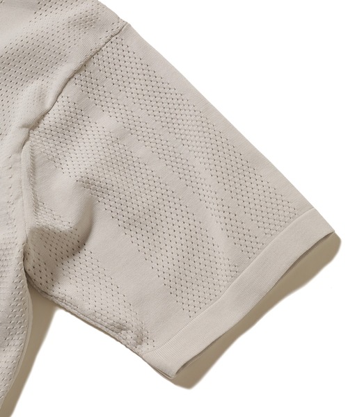 MEN'S BIGI（メンズビギ）の「12Gニット/アイレットストライプ天竺 ヘンリーネックニット（Tシャツ/カットソー・メンズ・ライトグレー/カーキ/ターコイズブルー/マスタード・02/03）」の12枚目の写真