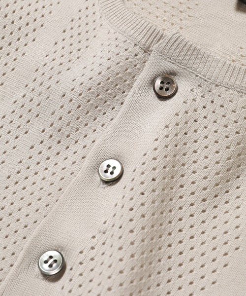 MEN'S BIGI（メンズビギ）の「12Gニット/アイレットストライプ天竺 ヘンリーネックニット（Tシャツ/カットソー・メンズ・ライトグレー/カーキ/ターコイズブルー/マスタード・02/03）」の14枚目の写真